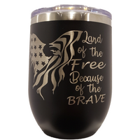 12 oz. Land of the Free Stemless Wine Tumbler