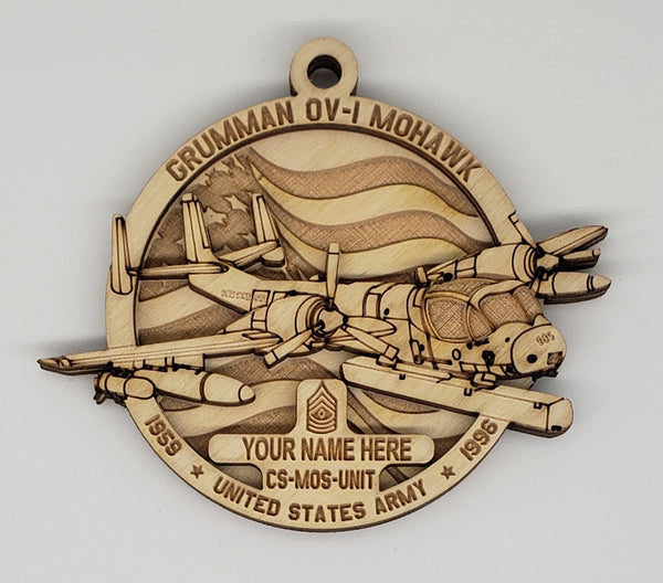 Limited Edition U.S. Army - OV-1 Mohawk Ornament - Double Layer