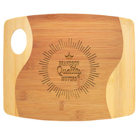 Customizable Bamboo Two Tone Cutting Board with Handle  11" x 13 3/4" x 5/16"