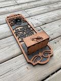 Personalized Bottle Opener with Incorporated Cap Tray - Design 2